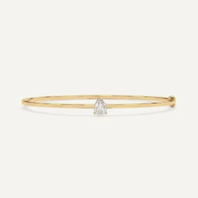 1 carat Pear Diamond Solitaire, Bangle Bracelet