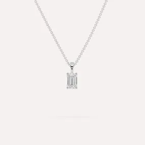 1/2 carat Emerald Diamond Pendant Necklace