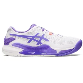 Gel Resolution 9 Womens Tennis Shoes in White and Amethyst - Asics