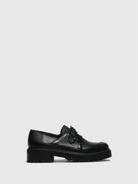 Black Lace-up Loafers