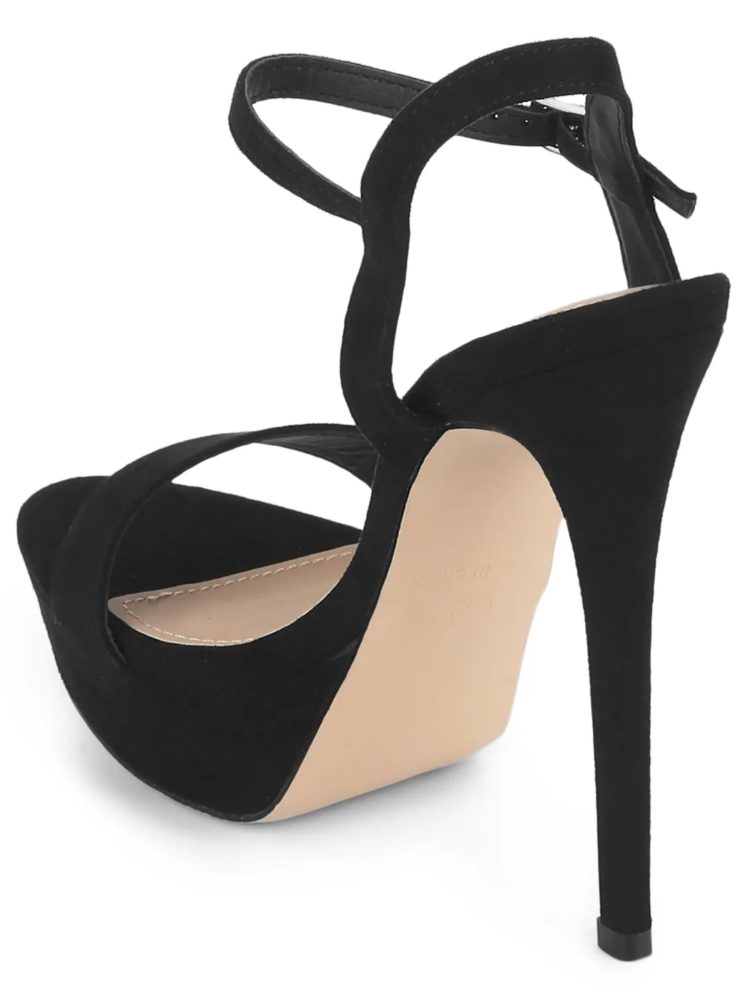 Black Micro High Platform Heels