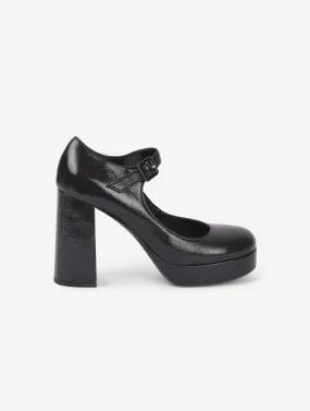 black patent leather platform mary janes