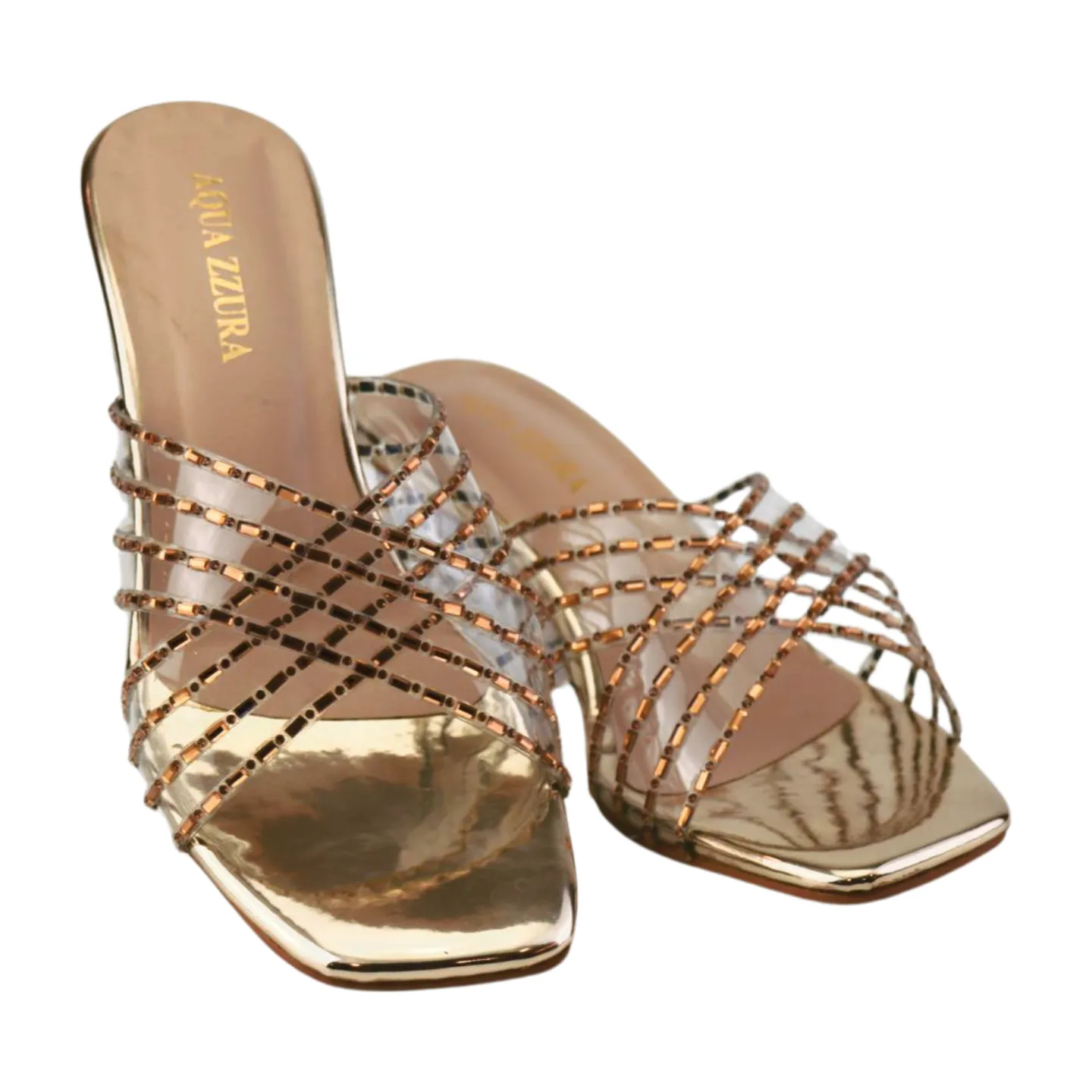 Clear Transparent Sandals with Rhinestones