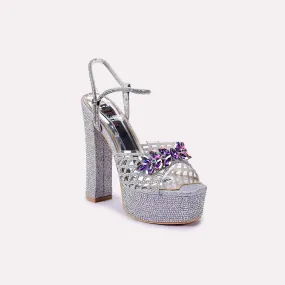 Clementine Silver High Heel Sandals 0421149