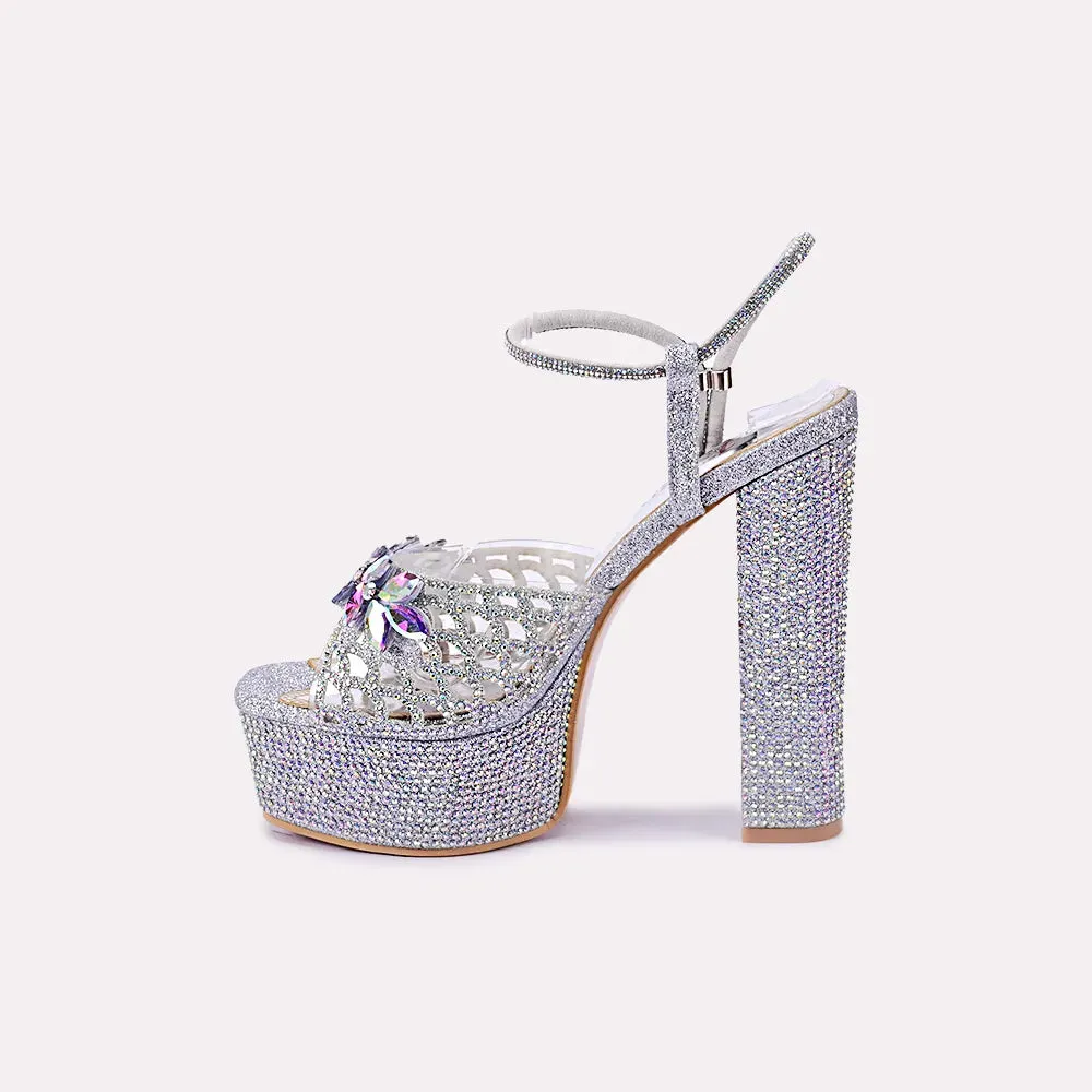 Clementine Silver High Heel Sandals 0421149