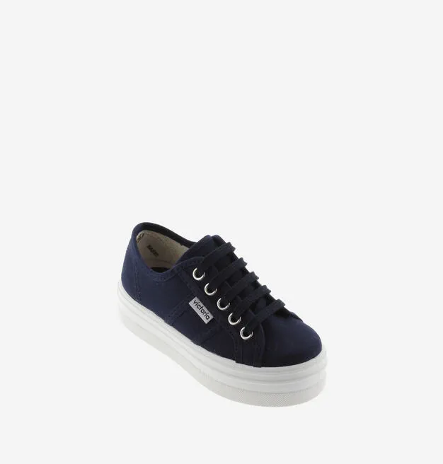 Navy canvas platform sneakem