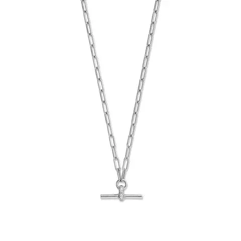 Sterling Silver Cubic Zirconia Toggle Bar Necklace for Women