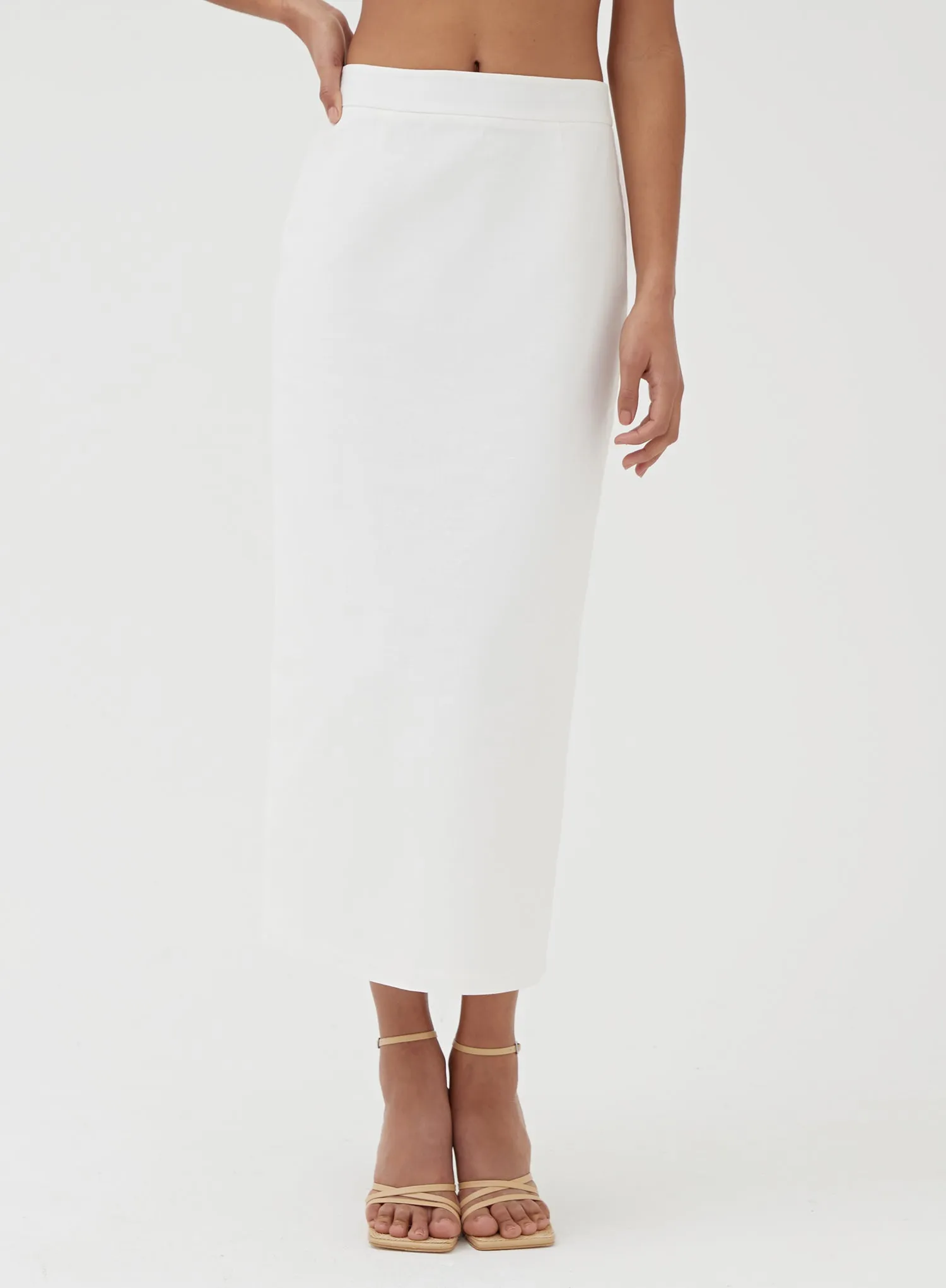 White Linen Maxi Skirt - Cheyanne