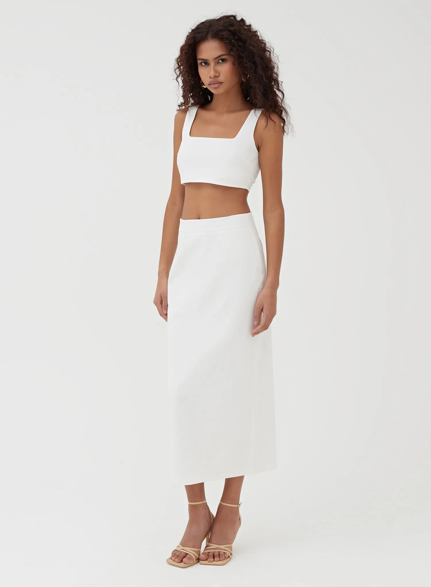 White Linen Maxi Skirt - Cheyanne