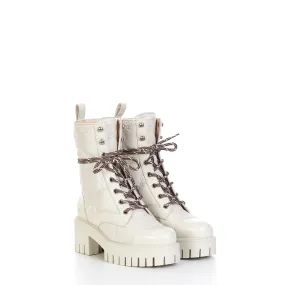 Women's GG Matelassé Lace-up Boot In Off White Leather