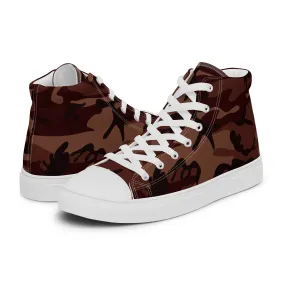 Women’s high top canvas shoes Camo Burgundy